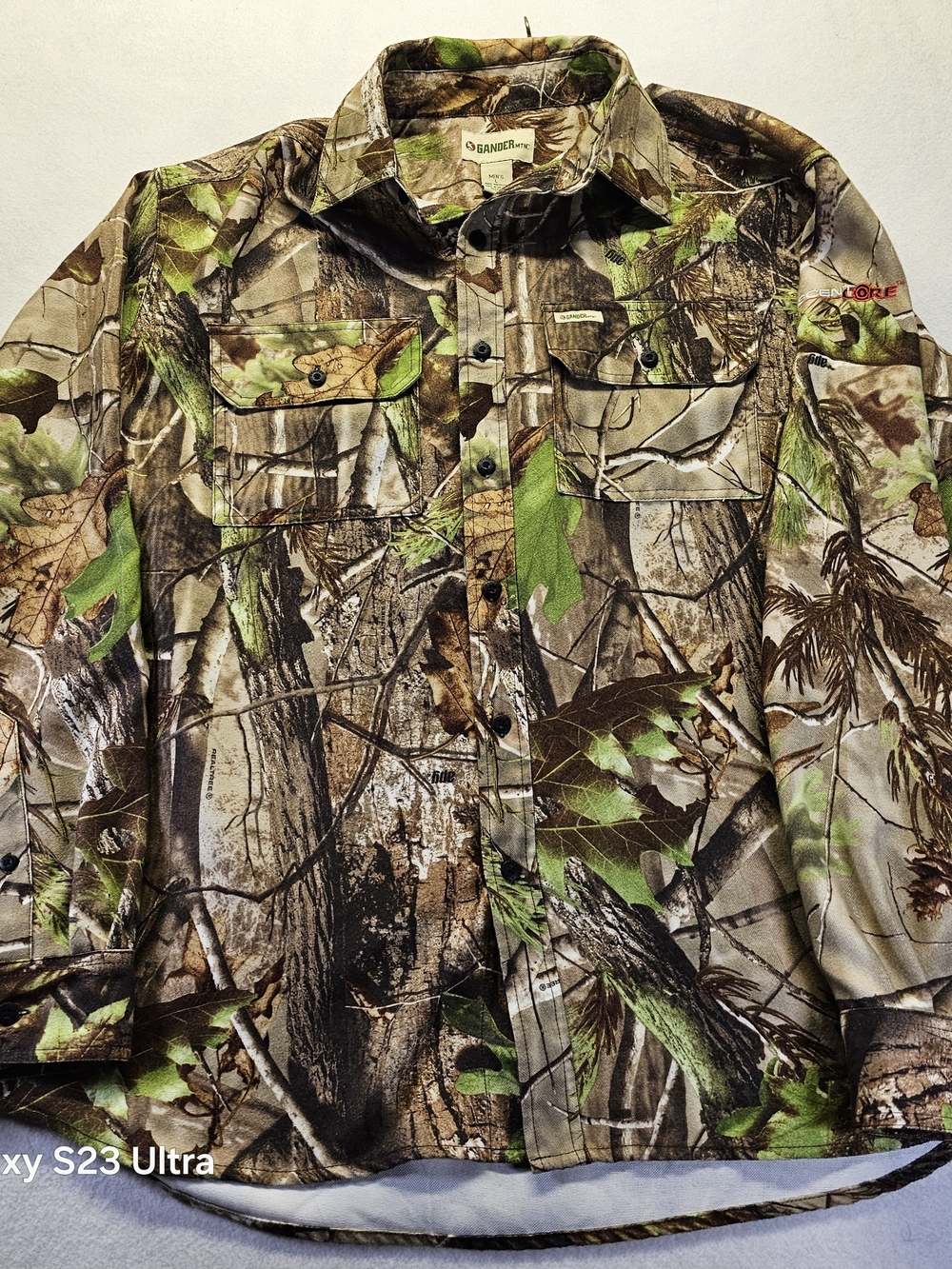 Gander Mountain Realtree Men's Lightweight Camo Shirt Jacket - Green/Brown